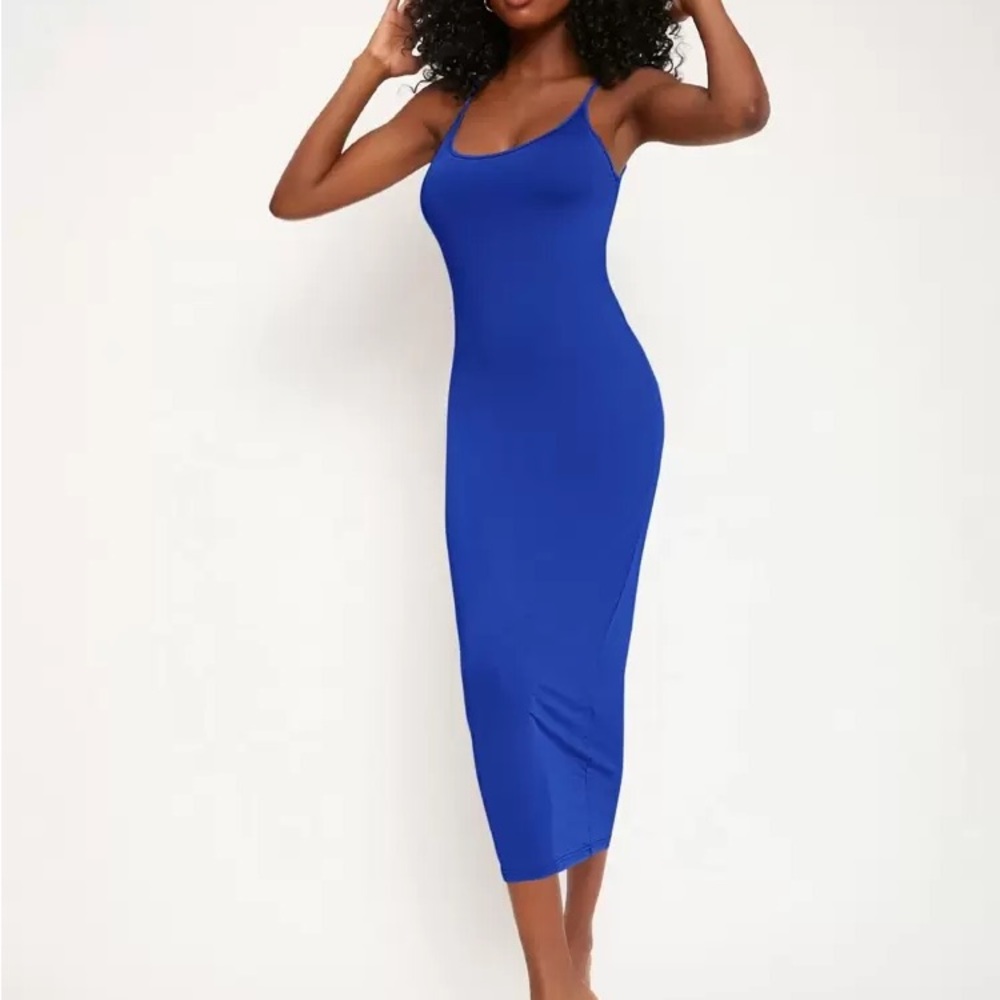 SHEIN Royal Blue Bodycon Midi Slip Dress